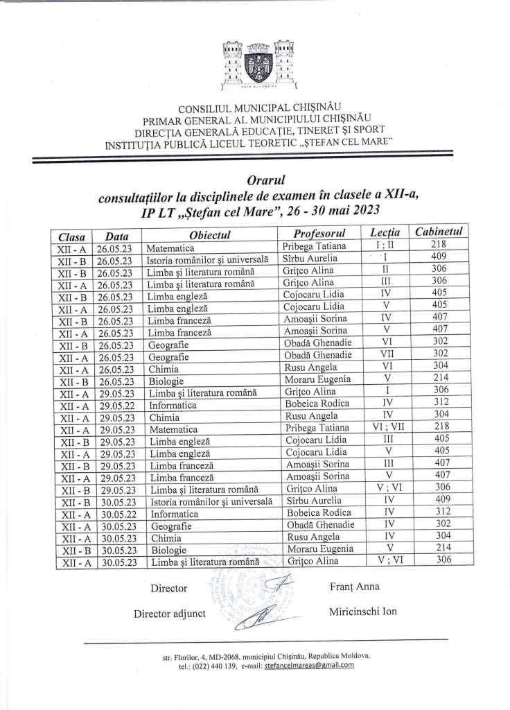 orarul consultațiilor-1