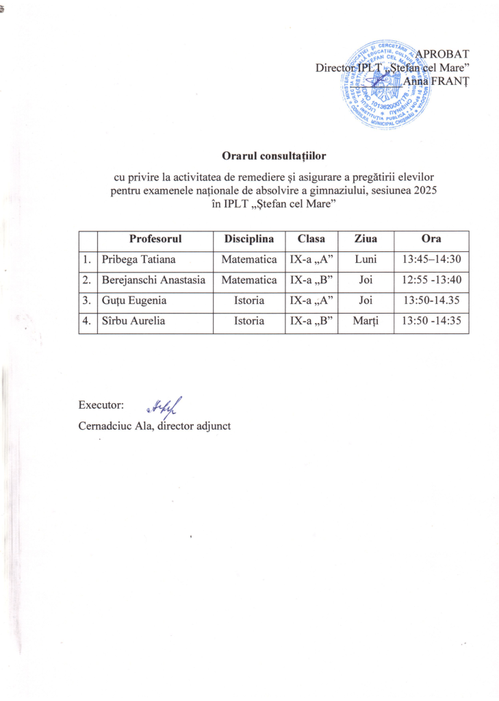 orarul consultațiilor-1