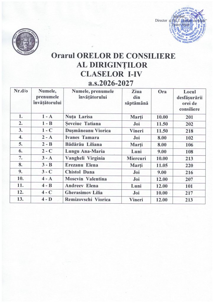 orar consiliere, 26